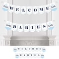 thumbnail image 1 of Big Dot of Happiness It's Twin Boys - Blue Twins Baby Shower Bunting Banner - Party Decorations - Welcome Babies, 1 of 5