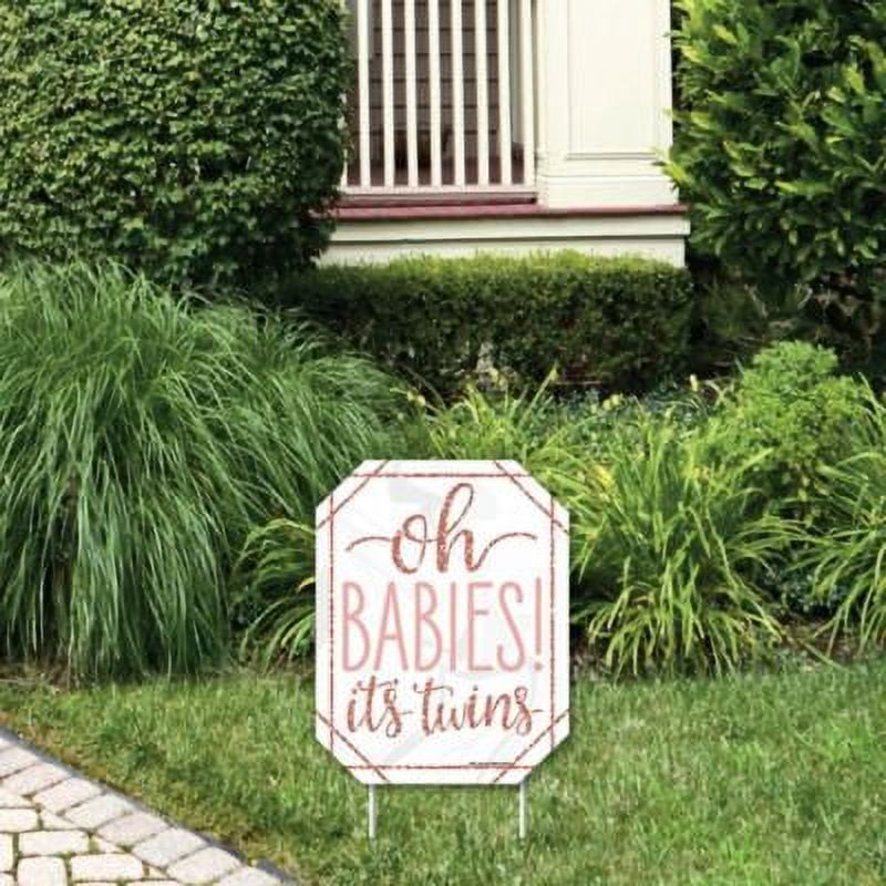 Big Dot of Happiness It's Twin Girls - Outdoor Lawn Sign - Pink and ...