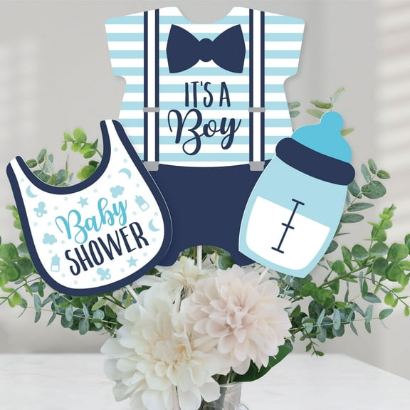Big Dot of Happiness It's a Boy - Blue Baby Shower Centerpiece Sticks - Table Toppers - Set of 15