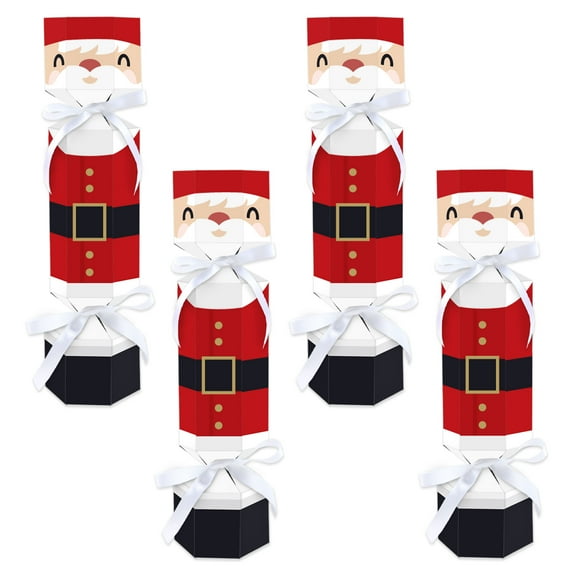 Big Dot of Happiness Jolly Santa Claus - No Snap Christmas Party Table Favors - DIY Cracker Boxes - Set of 12