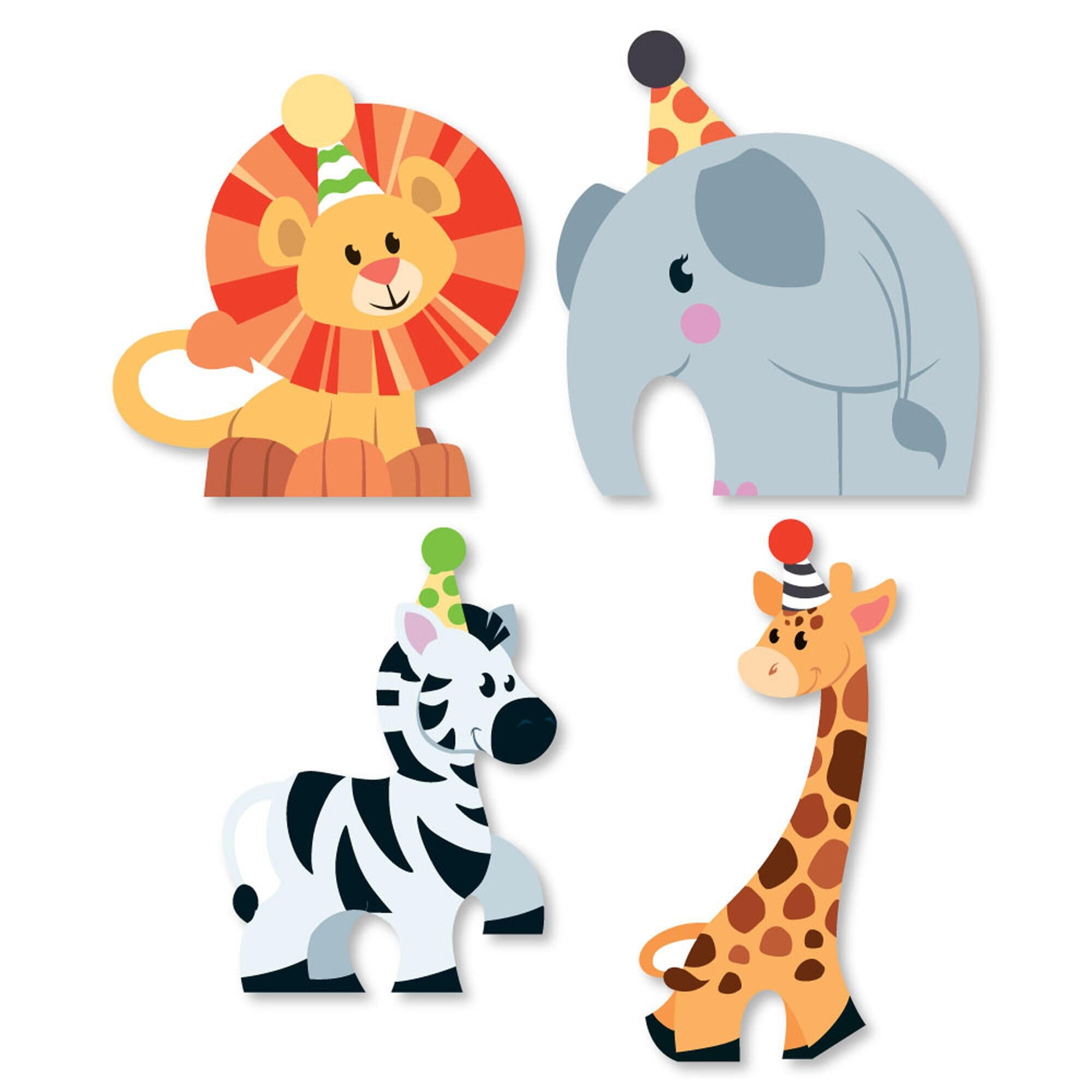 36 Pieces Safari Animals Cutouts Jungle Party Cut-Outs Safari Birthday  Party Decorations Animals Cardboard Cutouts for Animal Theme Classroom Baby