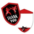 thumbnail image 1 of Big Dot of Happiness Karate Master - Shaped Thank You Cards - Martial Arts Birthday Party Thank You Note Cards with Envelopes - Set of 12, 1 of 7