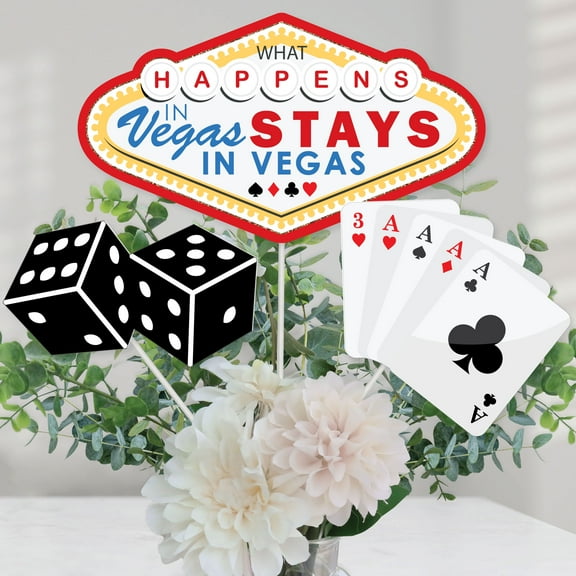 Big Dot of Happiness Las Vegas - Casino Party Centerpiece Sticks - Table Toppers - Set of 15