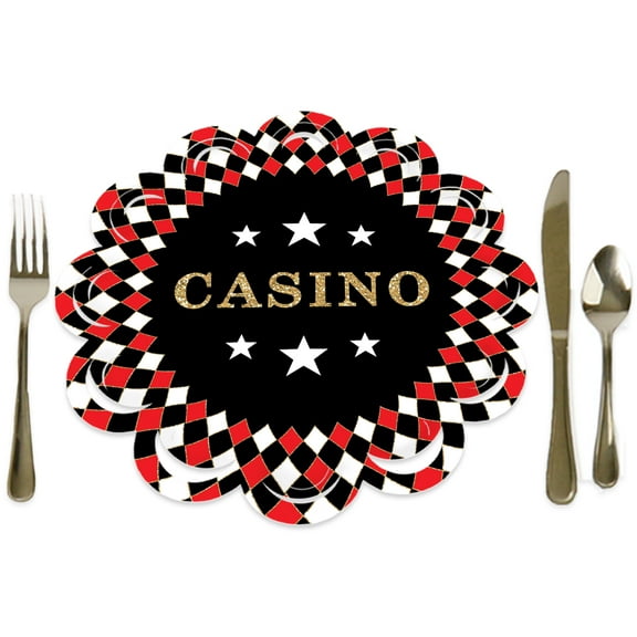 Big Dot of Happiness Las Vegas - Casino Party Round Table Decorations - Paper Chargers - Place Setting For 12