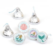 Big Dot of Happiness Let's Be Mermaids - Baby Shower or Birthday Party Round Candy Sticker Favors - Labels Fits Chocolate Candy (1 sheet of 108)