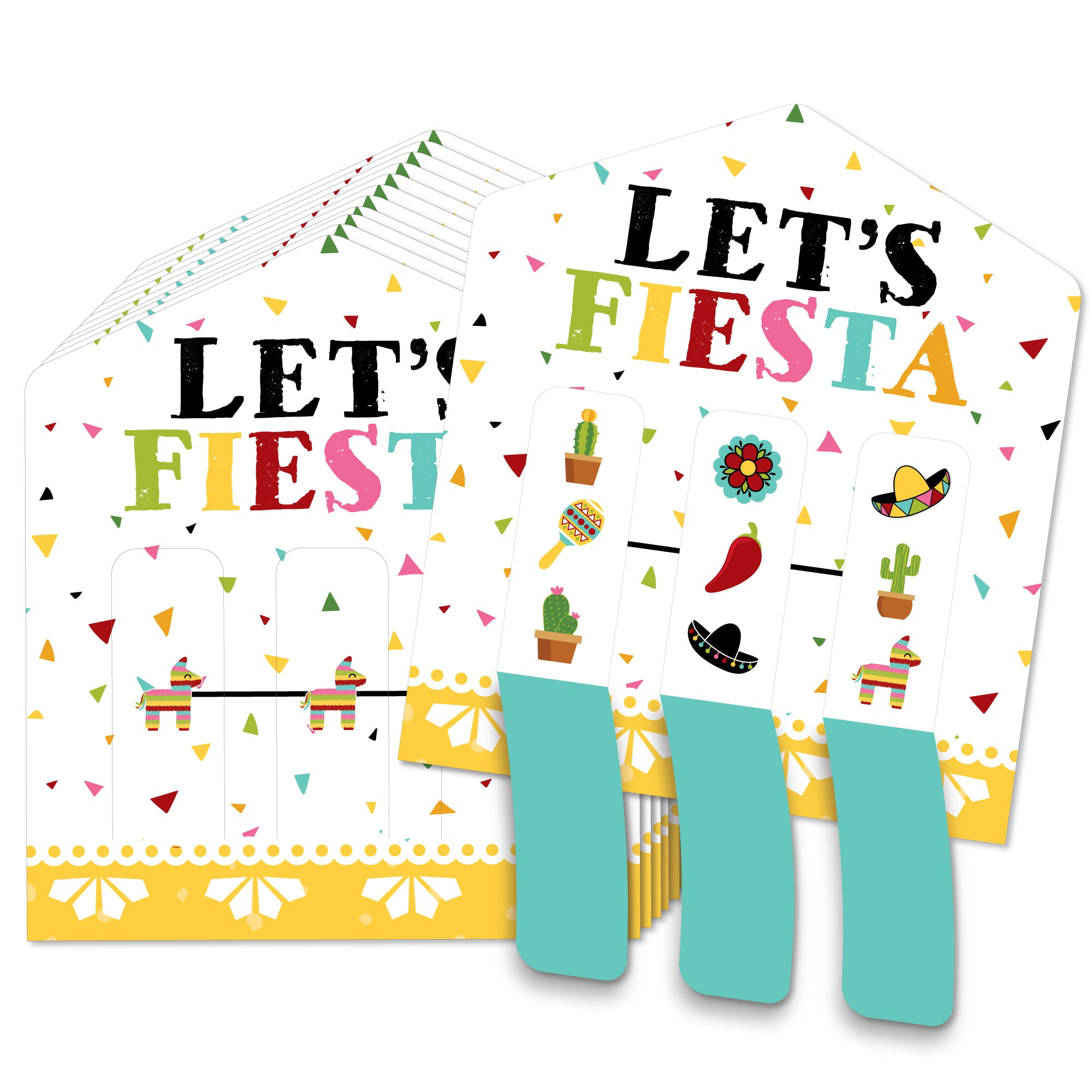 Big Dot of Happiness Jolly Santa Claus - Christmas Party Game Pickle Cards  - White Elephant Gift Exchange Pull Tabs - Set of 12