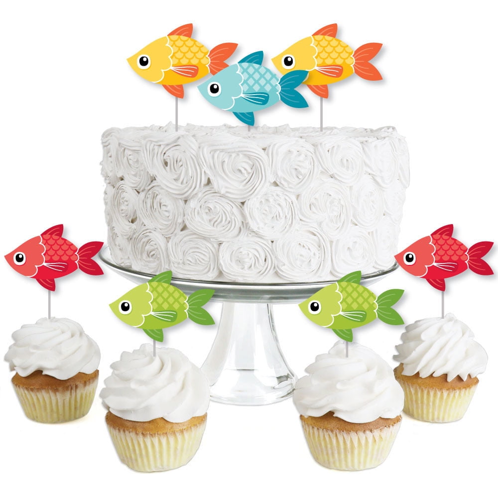 Fish Edible Cake Topper Muffin Party Decoration Birthday Gift Koi Fishing