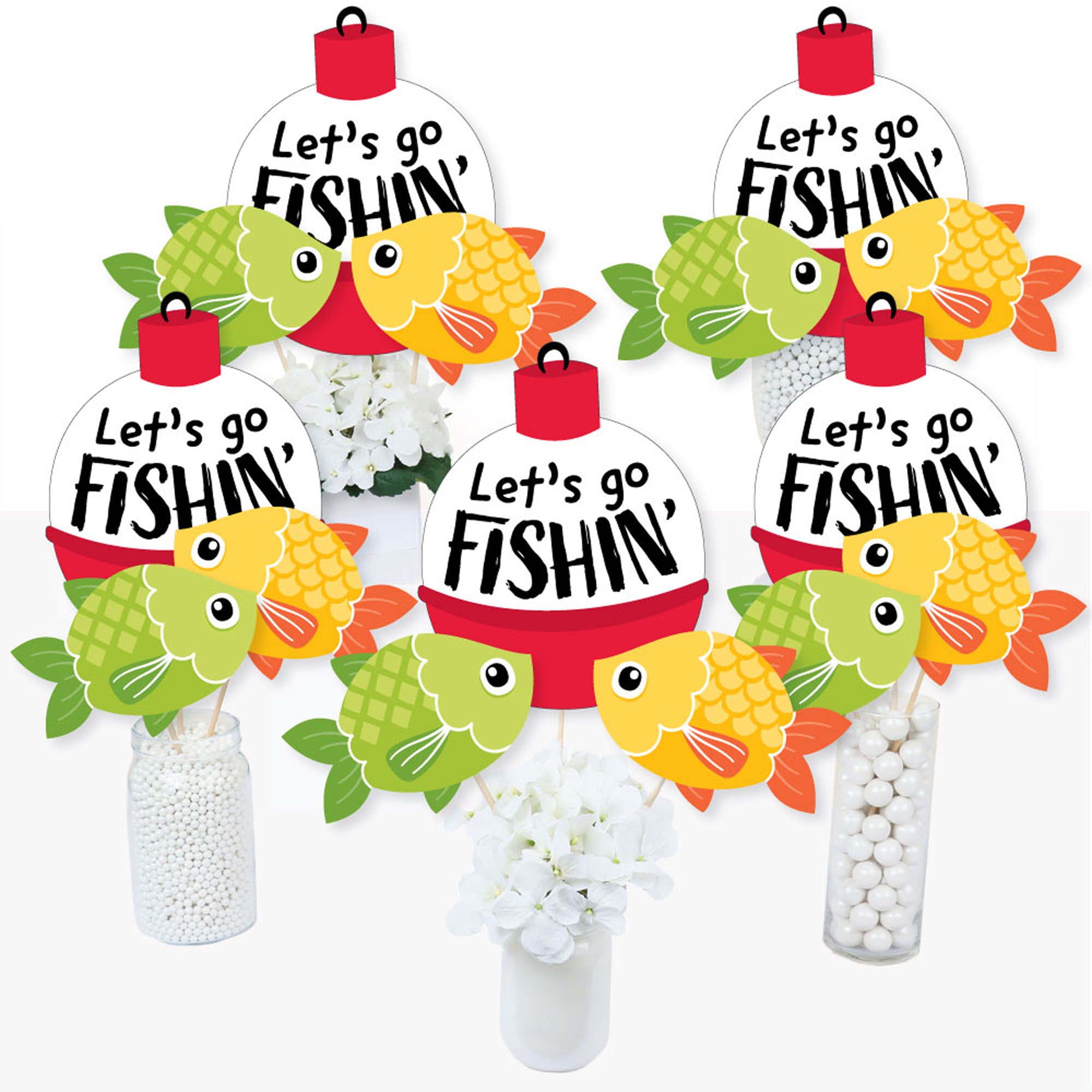 WERNNSAI Fisherman Birthday Party Centerpiece 21 PCS Fish Themed Party  Table Toppers for Kids Baby Shower Decorations Gone Fishing Painted  Cardboard Summer Pool Beach Party Supplies