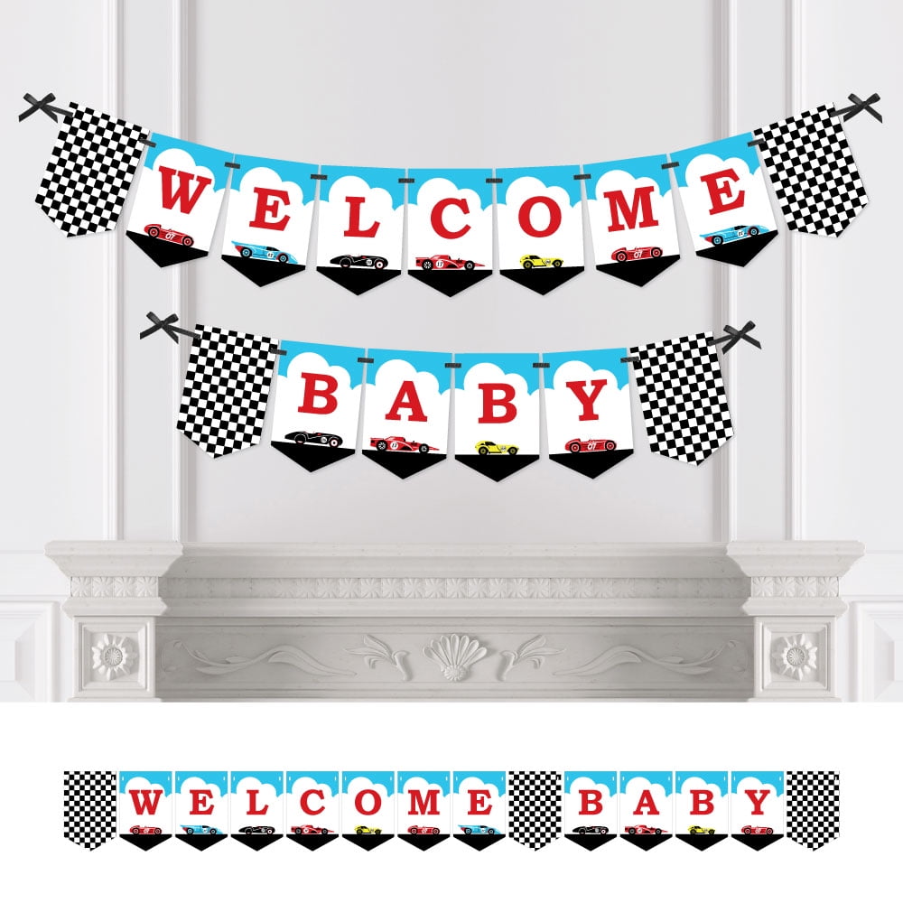 Big Dot of Happiness Let's Go Racing Racecar Baby Shower Bunting