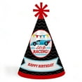 thumbnail image 1 of Big Dot of Happiness Let's Go Racing - Racecar - Cone Race Car Happy Birthday Party Hats for Kids and Adults - Set of 8 (Standard Size), 1 of 7