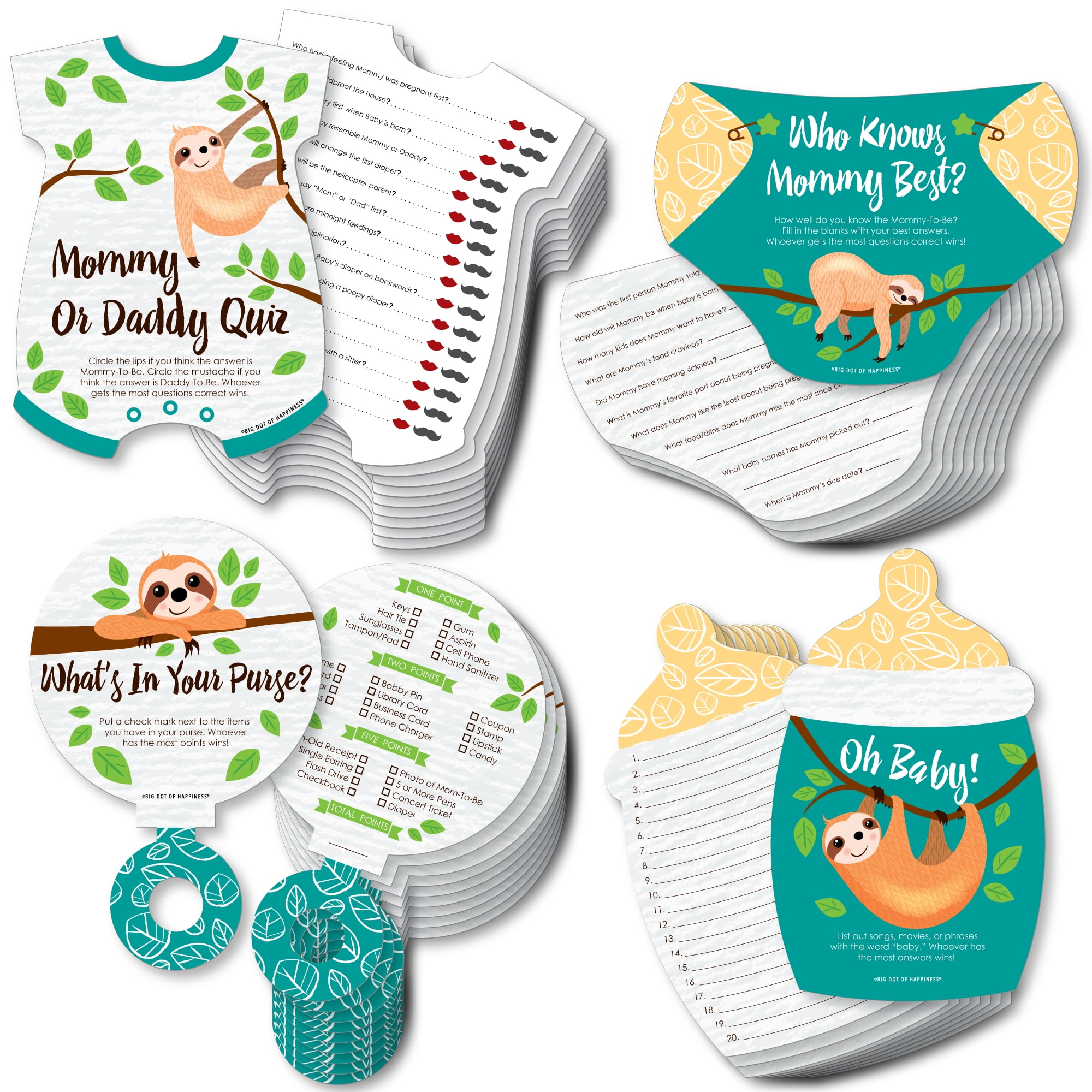 Big Dot of Happiness Let's Hang Sloth Baby Shower Theme