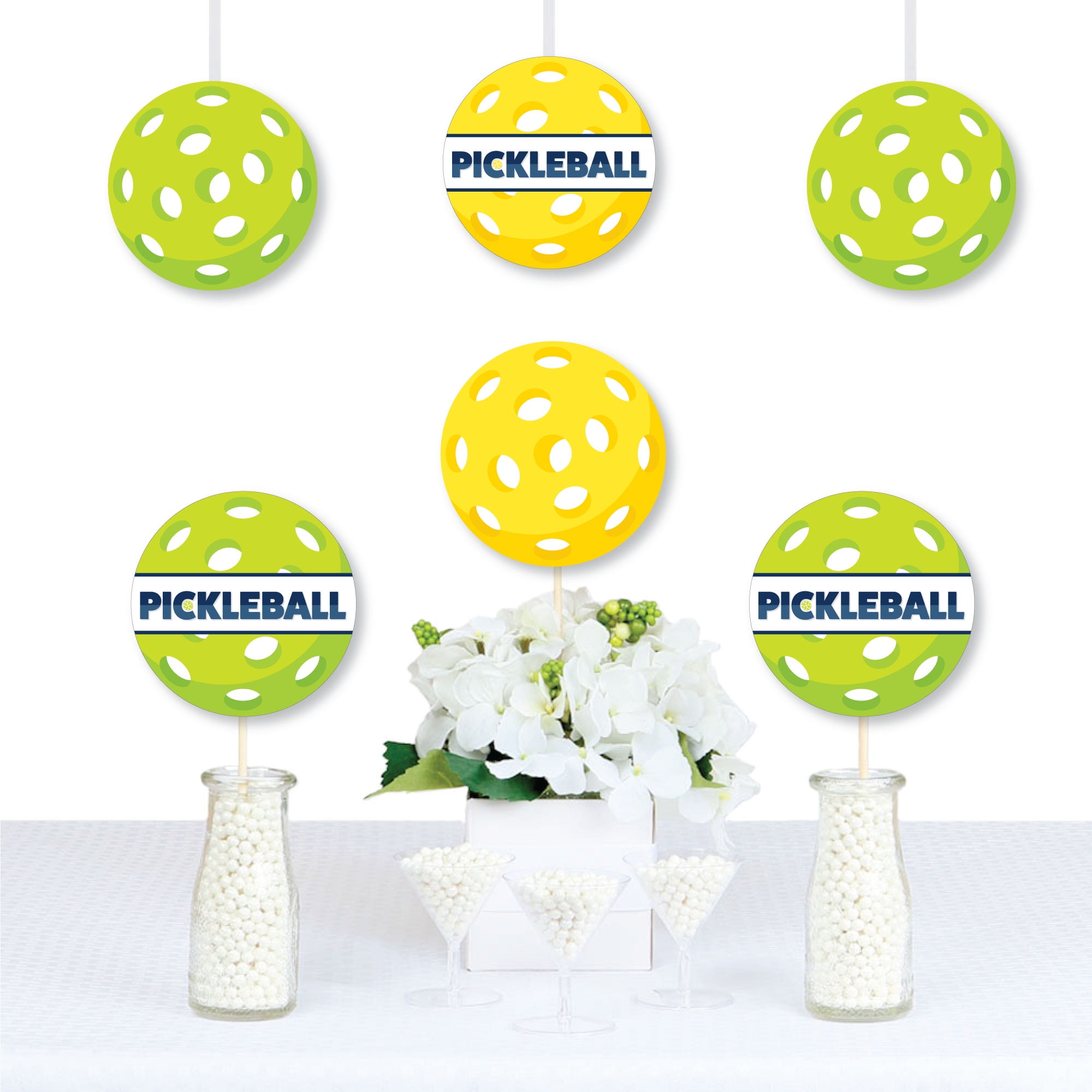 Big Dot of Happiness Lets Rally - Pickleball - Decorations DIY Birthday or Retirement Party Essentials - Set of 20