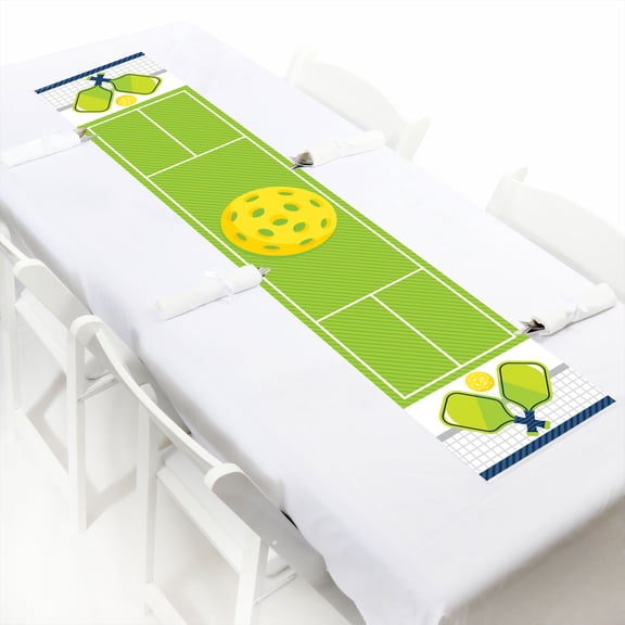 Big Dot of Happiness Let's Rally - Pickleball - Petite Birthday or Retirement Party Paper Table Runner - 12 x 60 inches