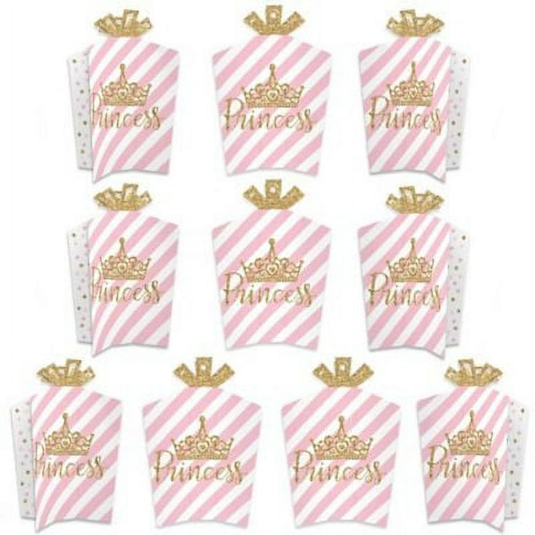 Big Dot of Happiness Little Princess Crown - Table Decorations - Pink  Princess Baby Shower or Birthday Party Fold and Flare Centerpieces - 10  Count 