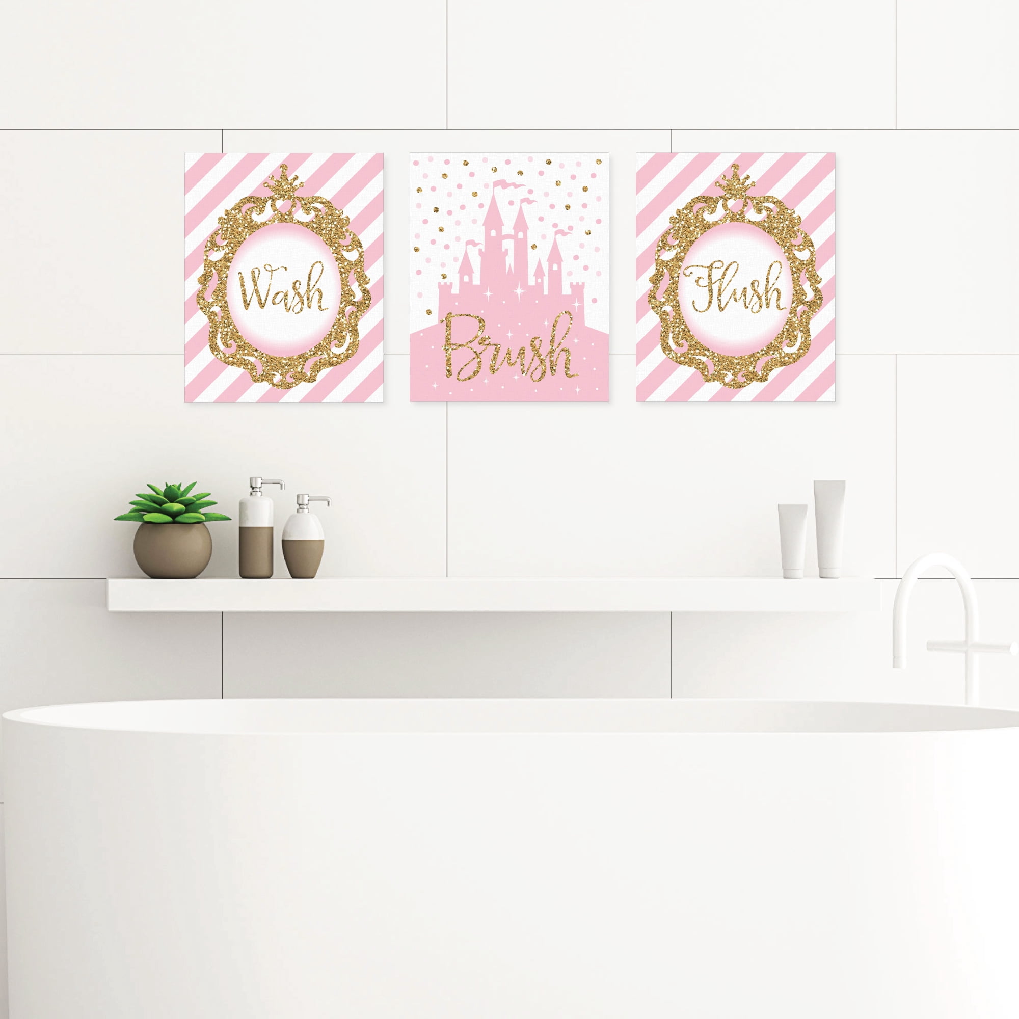 Big Dot of Happiness Little Princess Crown - Unframed Wash, Brush ...