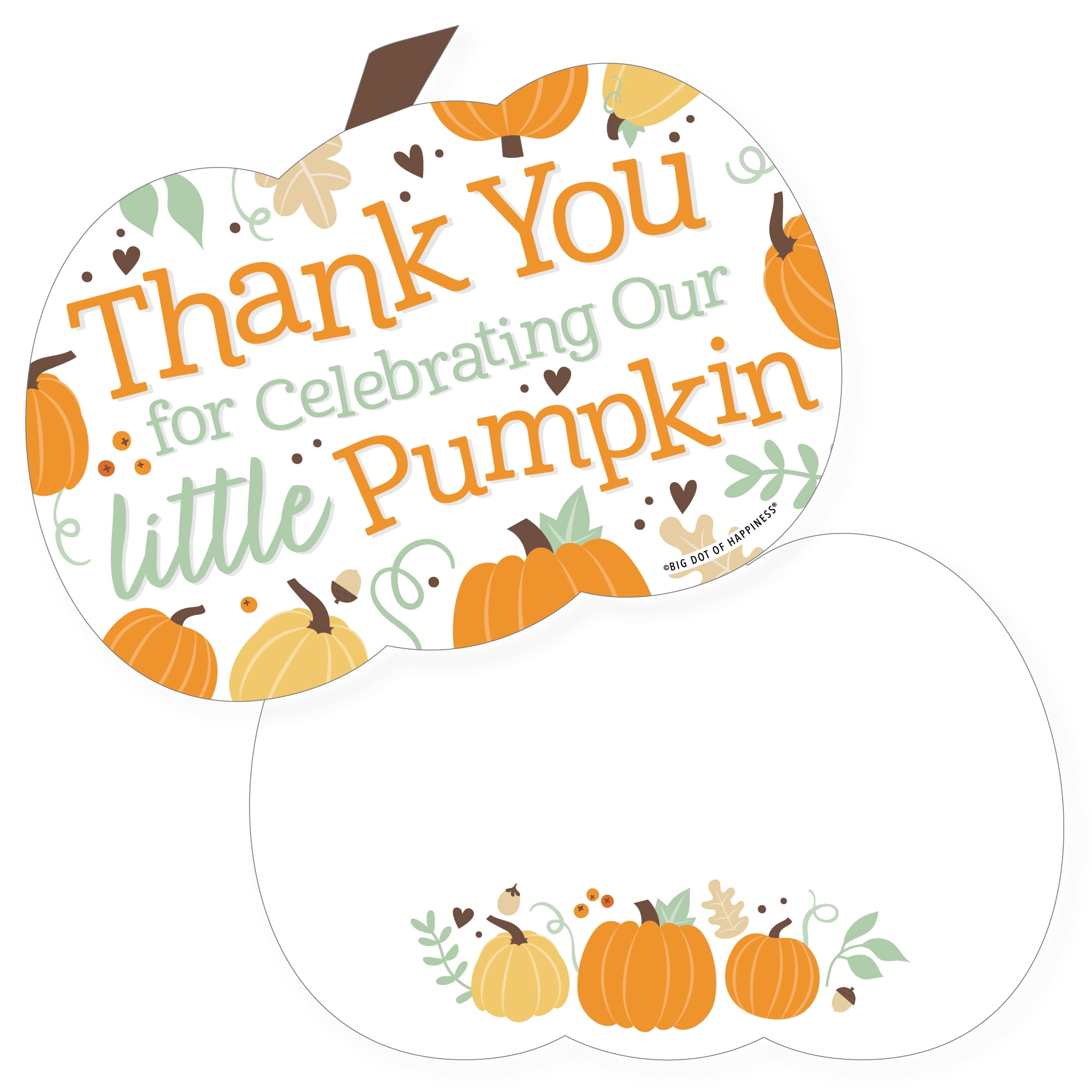 InvitationHouse Pumpkin Truck Thank You Cards - Pack Of 50 With Envelopes, Fall Party Theme