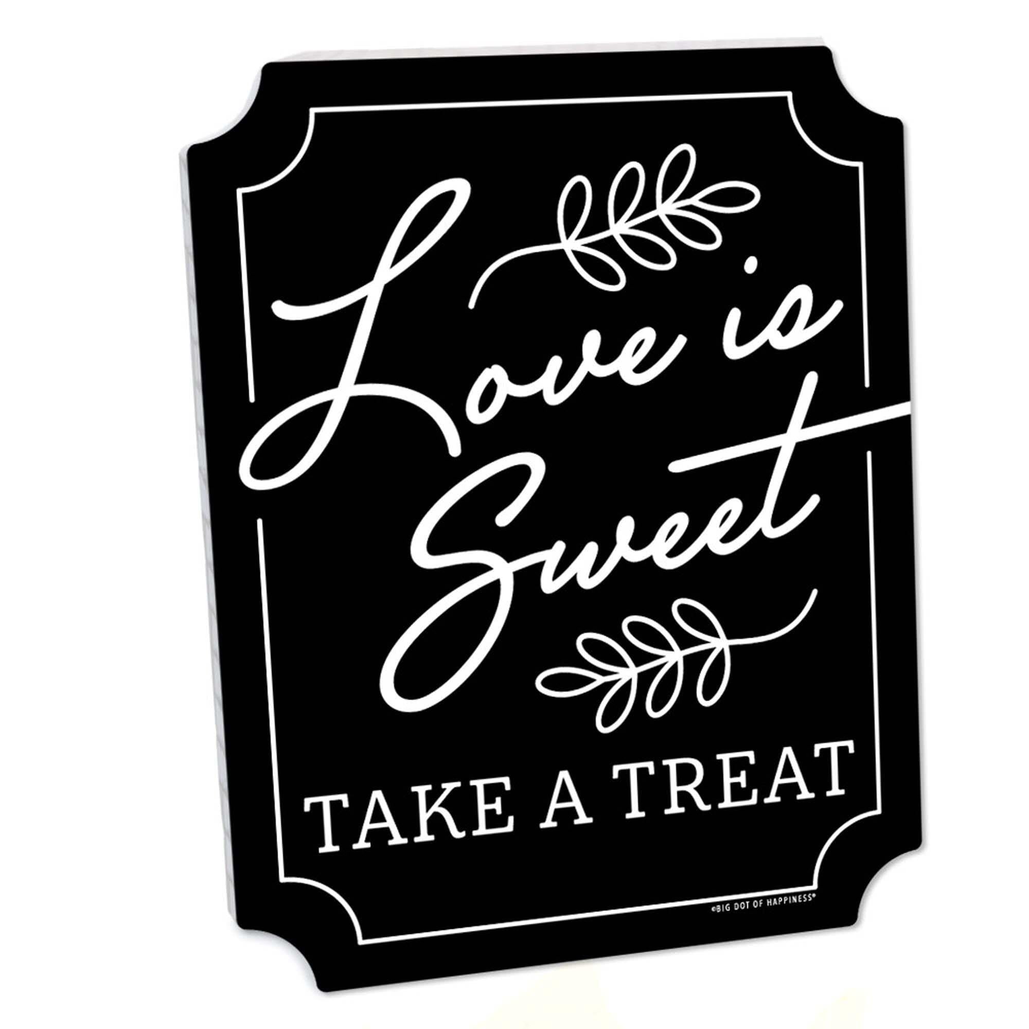 big-dot-of-happiness-love-is-sweet-sign-wedding-cake-dessert-table-decor-printed-on-sturdy-plastic-10-5-x-13-75-black-sign-with-stand-1-pc-walmart-com for Free Printable Dessert Table Sign Big Dot of Happiness Love is Sweet Sign - Wedding Cake & Dessert Table Decor - Printed on Sturdy Plastic - 10.5 x 13.75