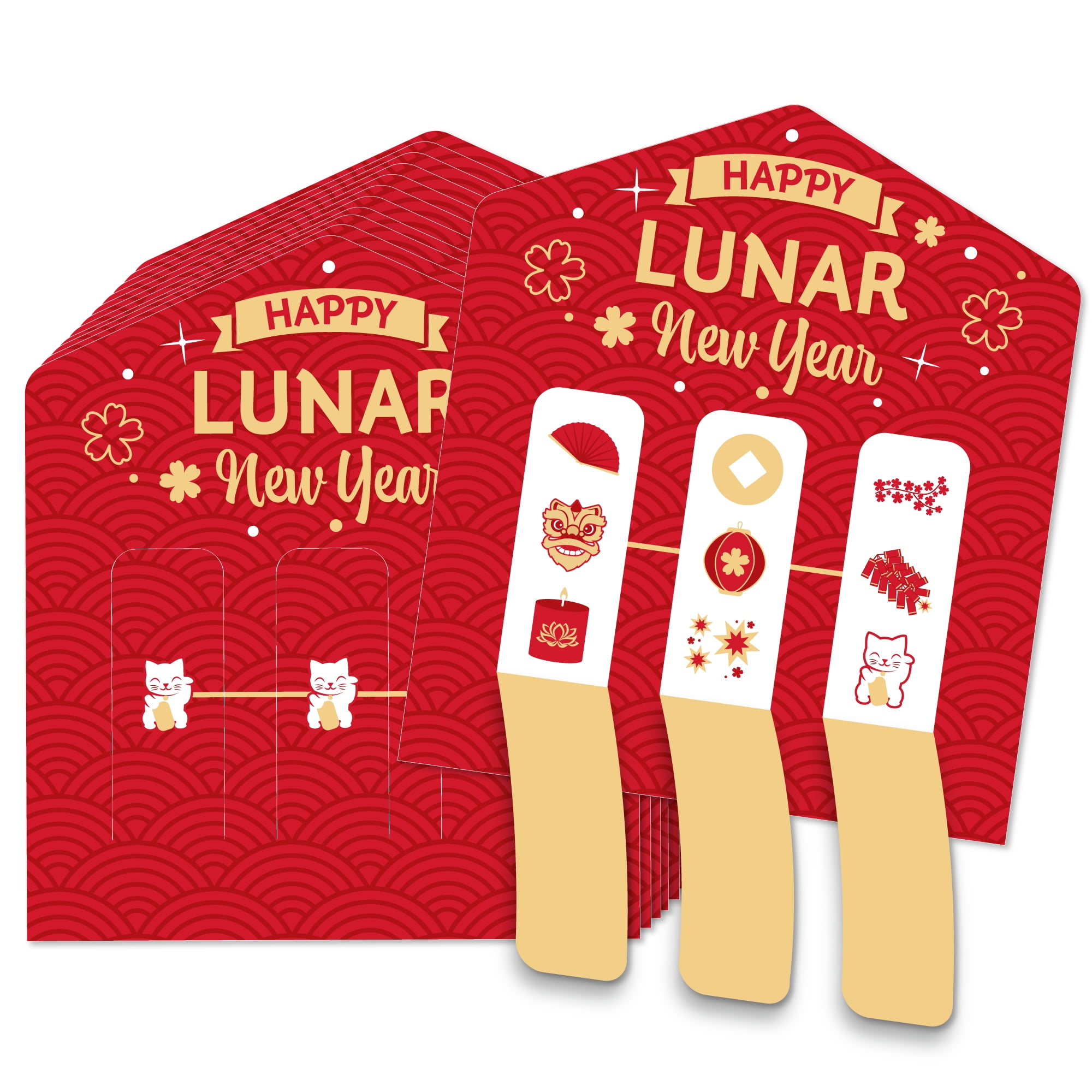 Big Dot of Happiness Lunar New Year - Game Pickle Cards - Pull Tabs 3 ...