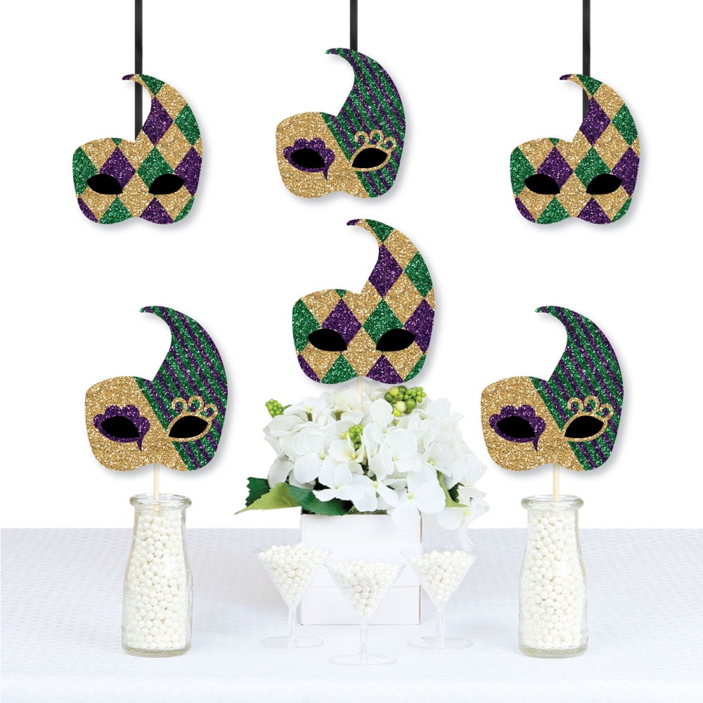 Mardi Gras Glitter Dot Ornaments - Party Time, Inc.