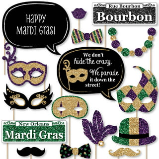 Kawell 196pcs Mardi Gras Party Favors Set Mardi Gras Beads Necklace Mask Mardi Gras Parade Masquerade Party Decorations Supplies for Women Men and Kids