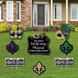 Mardi Gras Decorations Porch Sign, Happiwiz Mardi Gras Banner New Orleans Party Decorations Mardi Gras Hanging Welcome Sign Garland for Home