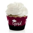 thumbnail image 1 of Big Dot of Happiness Maroon Graduation Party Decorations - Party Cupcake Wrappers - Set of 12, 1 of 6