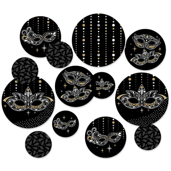 Big Dot of Happiness Masquerade - Mask Party Giant Circle Confetti - Party Decorations - Large Confetti 27 Count