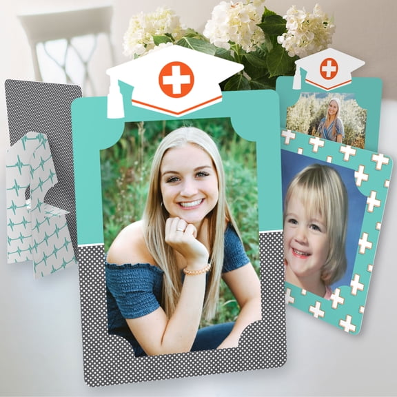 Big Dot of Happiness Medical School Grad - Doctor Graduation Party 4x6 Picture Display - Paper Photo Frames - Set of 12