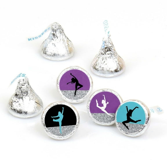 Big Dot of Happiness Must Dance to the Beat - Dance - Birthday Party Round Candy Sticker Favors - Labels Fits Chocolate Candy (1 Sheet of 108)