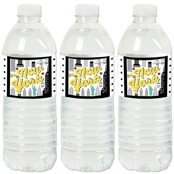 Big Dot of Happiness NYC Cityscape - New York City Party Water Bottle Sticker Labels - Set of 20