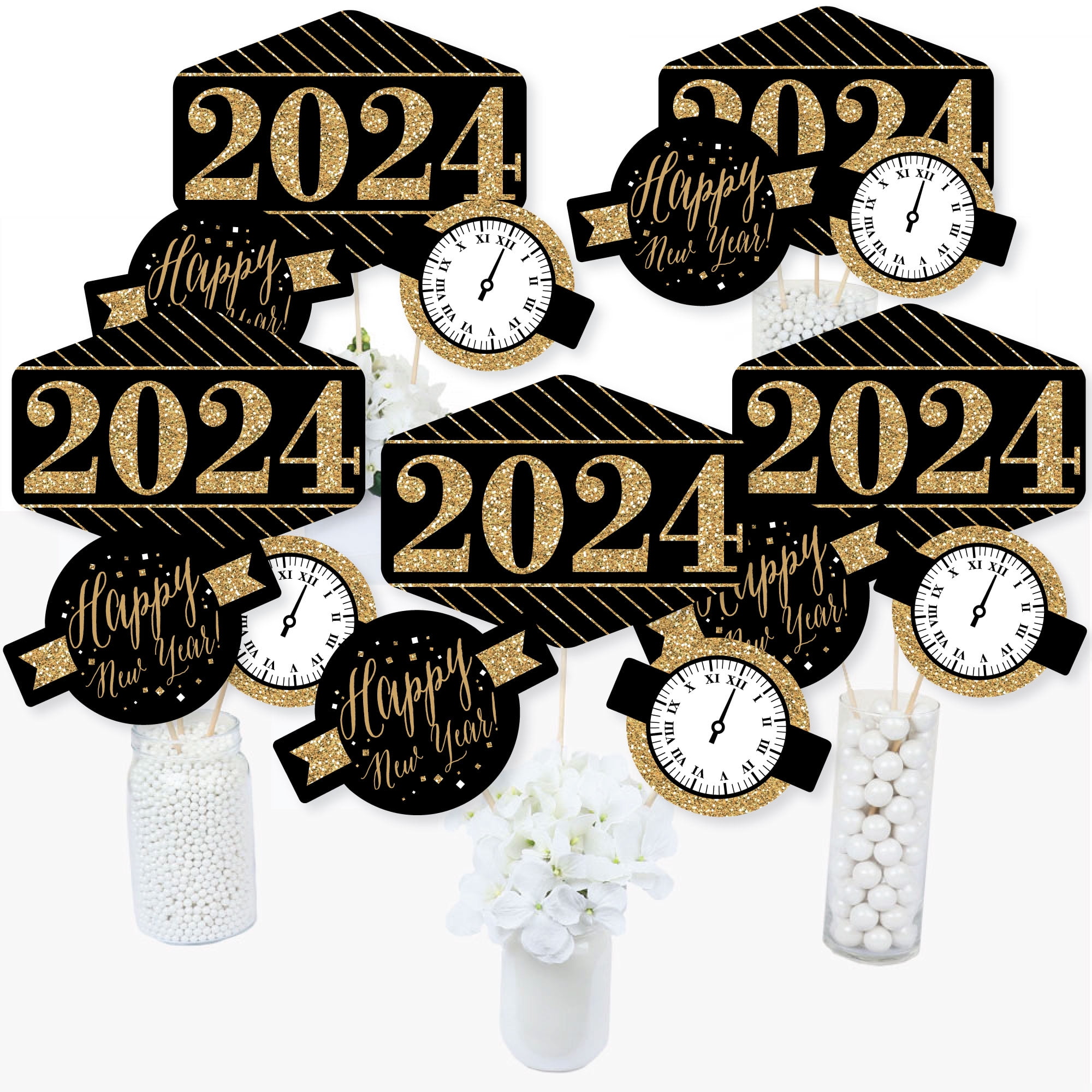 Big Dot Of Happiness Gold 2024 Graduation Party Centerpiece Sticks