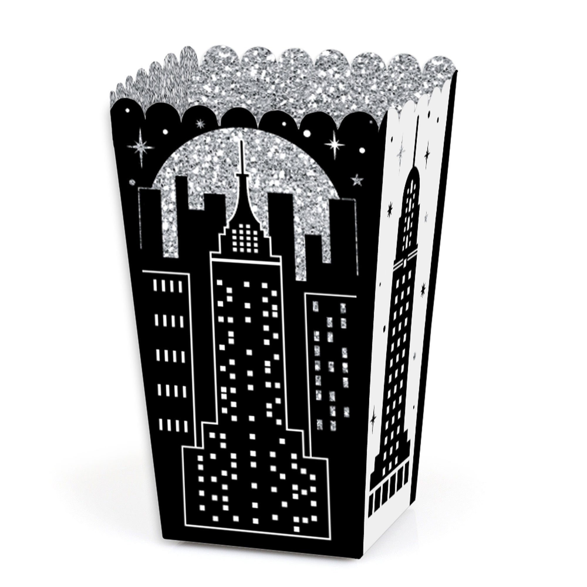 Big Dot of Happiness Nighttime City Skyline - New York Party Favor Popcorn Treat Boxes - Set of 12