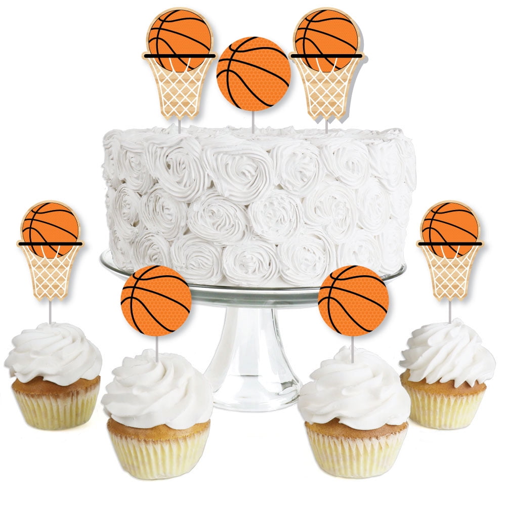 BASKETBALL Cake Toppers Edible Wafer Paper 19cm & 12 Cupcake Toppers #01