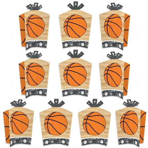 Big Dot of Happiness Nothin' but Net - Basketball - Table Decorations - Baby Shower or Birthday Party Fold and Flare Centerpieces - 10 Count