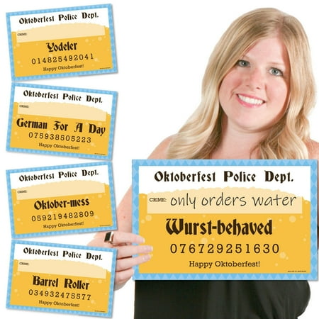 Big Dot of Happiness Oktoberfest - Beer Festival Mug Shots - Photo Booth Props Mugshot Signs - 20 Count