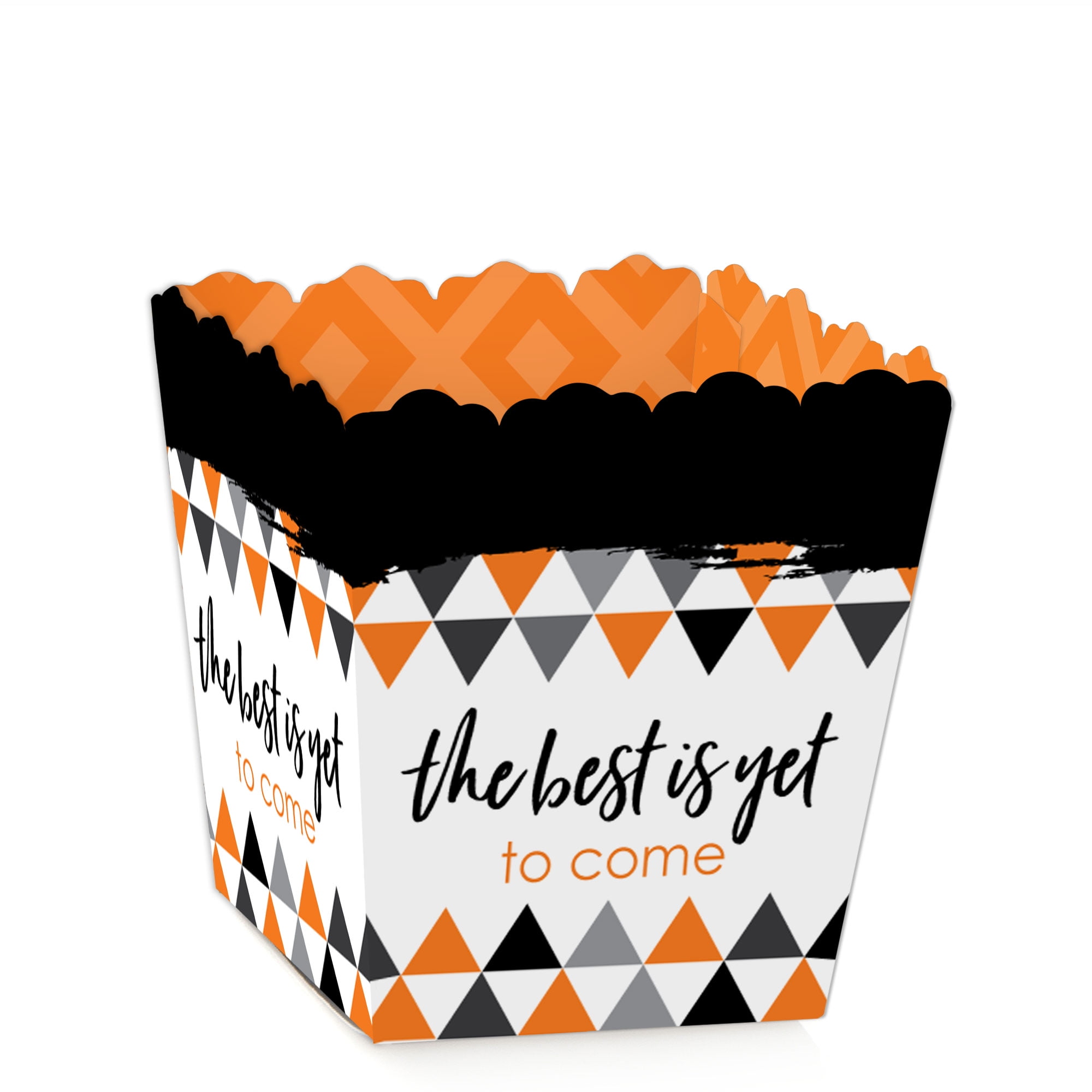 Big Dot of Happiness Orange Grad - Best is Yet to Come - Party Mini Favor Boxes - Orange Graduation Party Treat Candy Boxes - Set of 12
