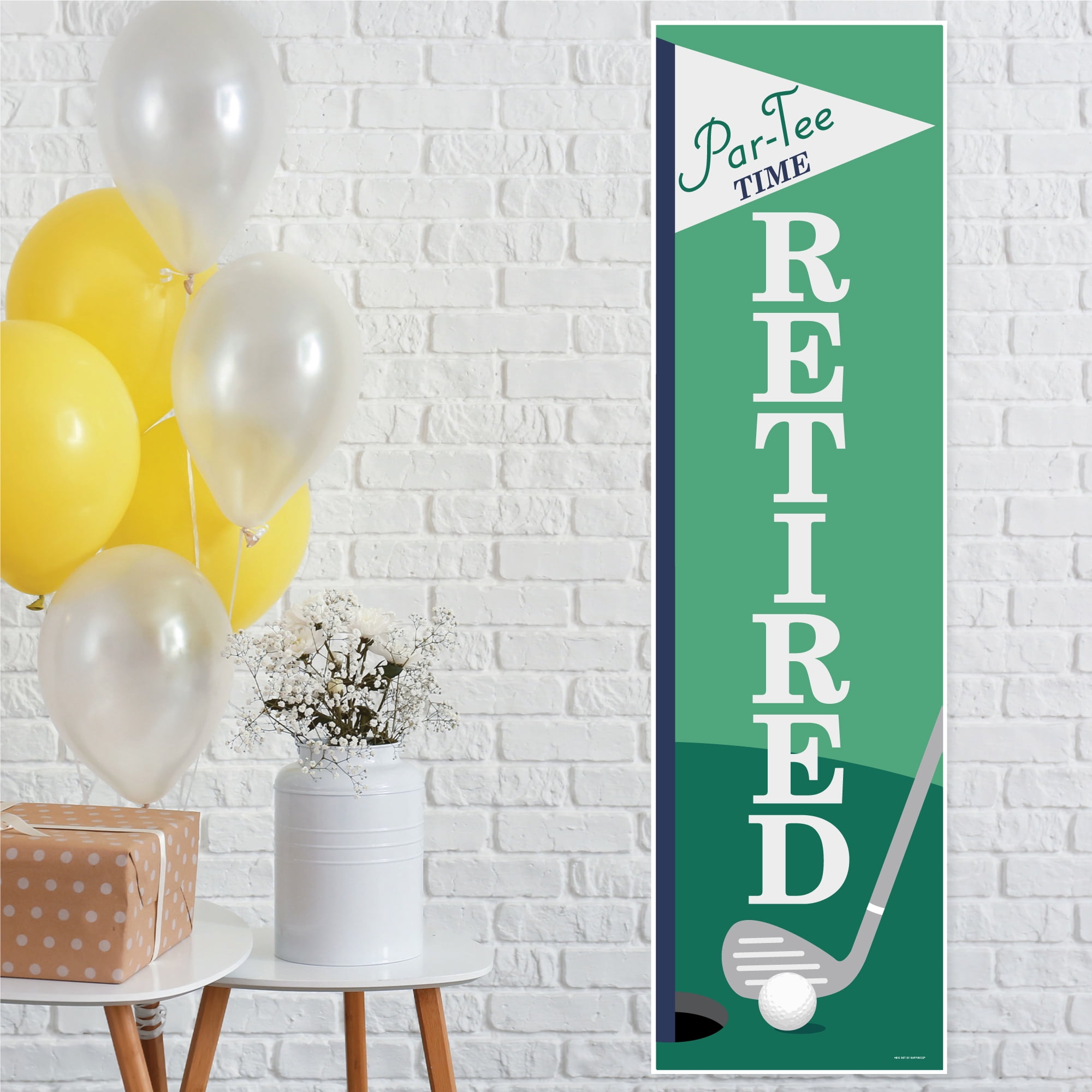 Big Dot of Happiness Par-Tee Time - Golf - Retirement Party Front Door Decoration - Vertical Banner