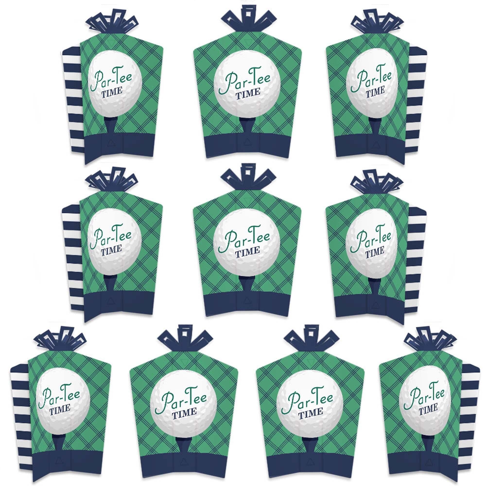 Big Dot of Happiness Par-Tee Time - Golf - Table Decorations - Birthday or Retirement Party Fold and Flare Centerpieces - 10 Count