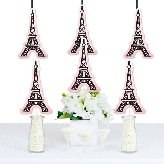 Big Dot of Happiness Paris, Ooh La La - Eiffel Tower Decorations DIY Paris Themed Baby Shower or Birthday Party Essentials - Set of 20