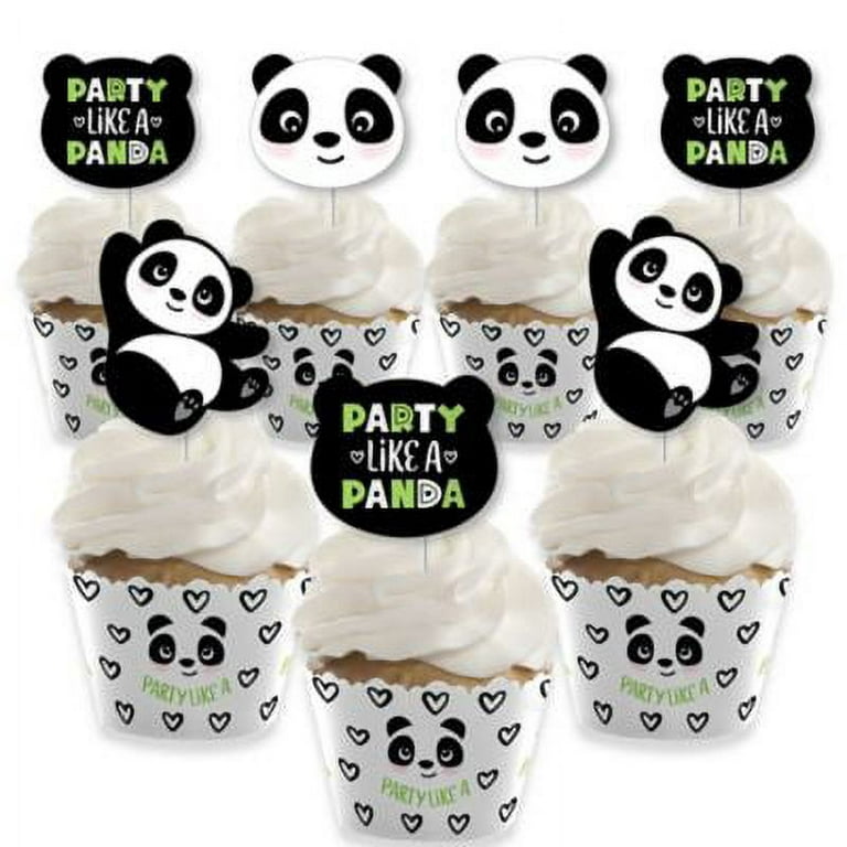6 Habillages Caissettes Cupcakes Panda - Les Bambetises