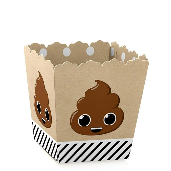 Big Dot of Happiness Party 'Til You're Pooped - Party Mini Favor Boxes - Poop Emoji Party Treat Candy Boxes - Set of 12