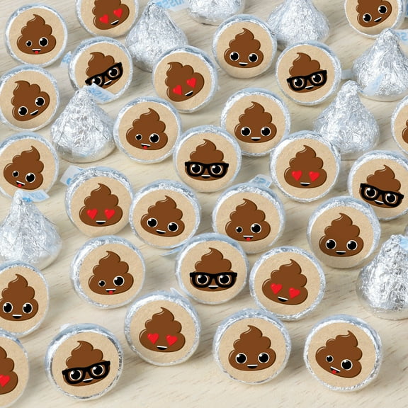 Big Dot of Happiness Party 'Til You're Pooped - Poop Emoji Party Small Round Candy Stickers - Party Favor Labels - 324 Count