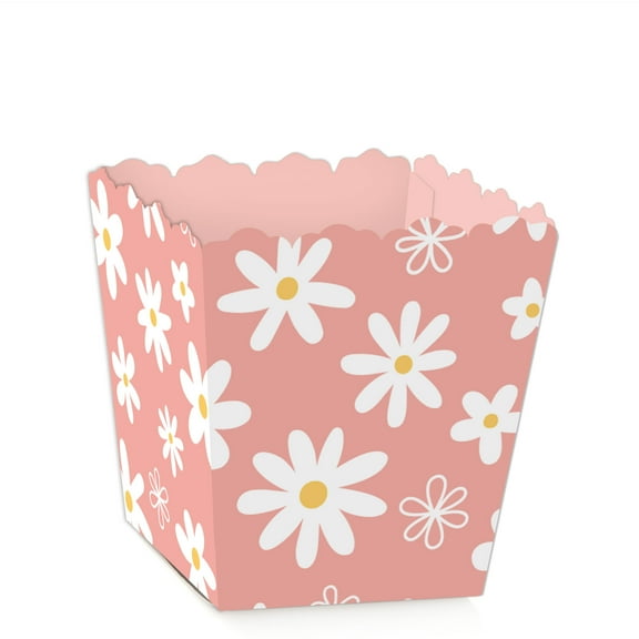 Big Dot of Happiness Pink Daisy Flowers - Party Mini Favor Boxes - Floral Party Treat Candy Boxes - Set of 12