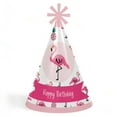 thumbnail image 1 of Big Dot of Happiness Pink Flamingo - Party Like a Pineapple - Tropical Summer Cone Happy Birthday Party Hats for Kids & Adults - 8 Ct (Standard Size), 1 of 7
