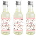 thumbnail image 1 of Big Dot of Happiness Pink Rose Gold Birthday - Mini Wine & Champagne Bottle Label Stickers - Happy Birthday Party Favor Gift - Set of 16, 1 of 7