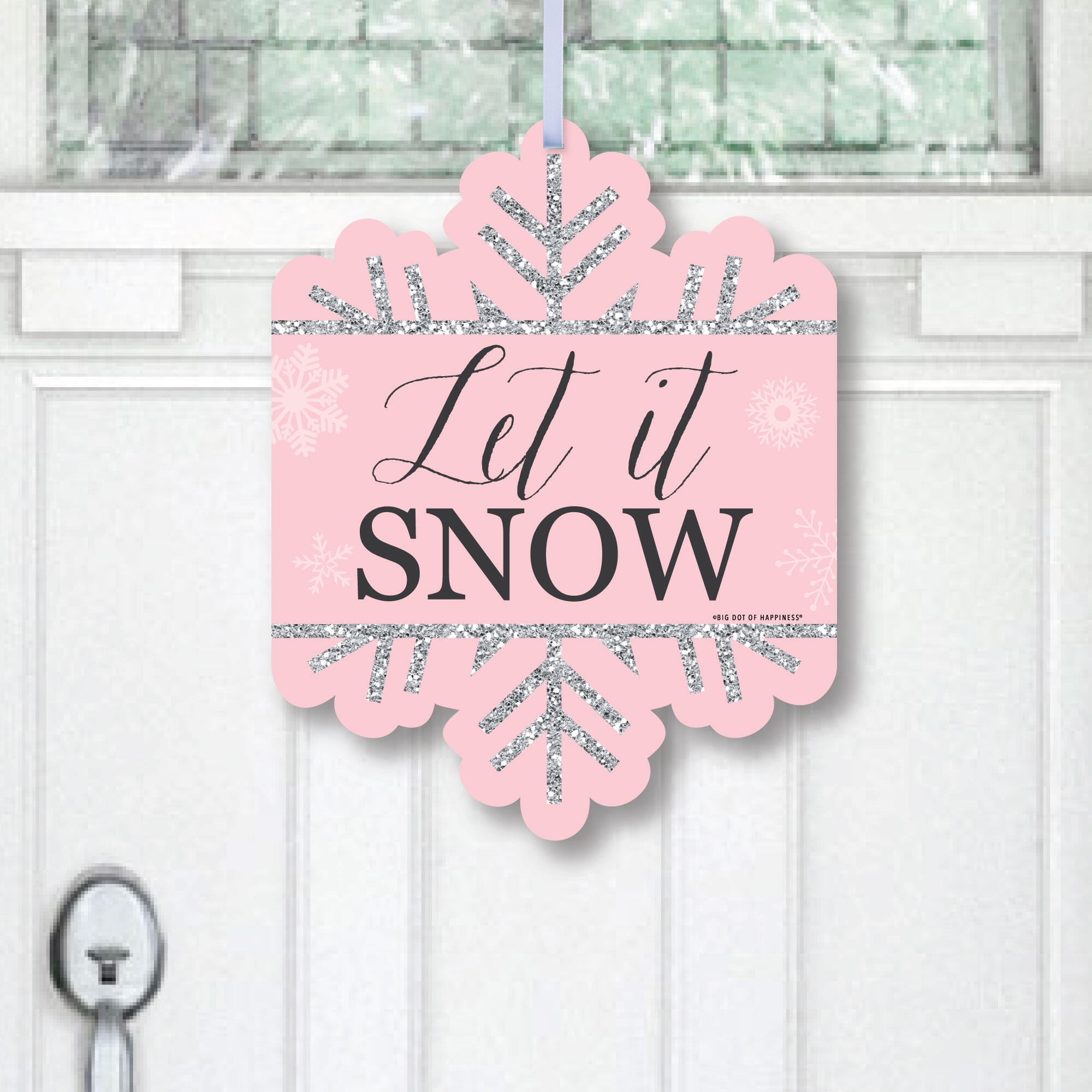 Big Dot Of Happiness Pink Winter Wonderland - Party Decor - Let It Snow -  Outdoor Letter Banner