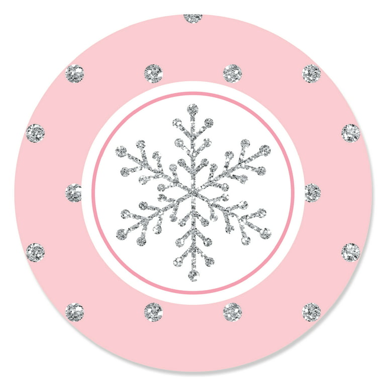 Big Dot of Happiness Pink Winter Wonderland Candy Bar Wrapper