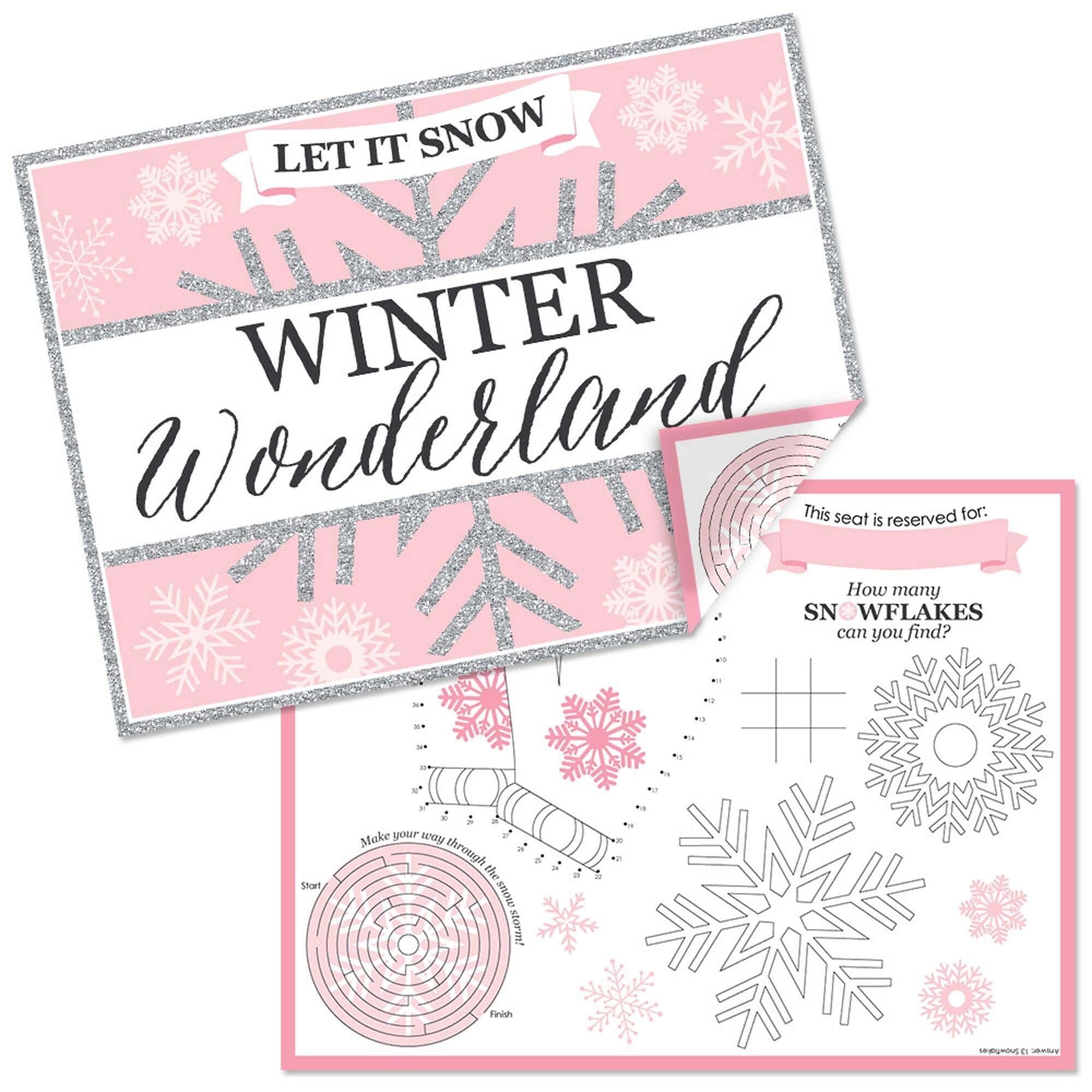 Big Dot of Happiness Pink Winter Wonderland Paper Holiday Snowflake