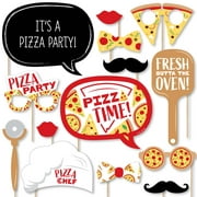 Big Dot of Happiness Pizza Party Time - Baby Shower or Birthday Party Photo Booth Props Kit - 20 Count