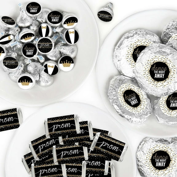 Big Dot of Happiness Prom - Mini Candy Bar Wrappers, Round Candy Stickers and Circle Stickers - Prom Night Party Candy Favor Sticker Kit - 304 Pieces